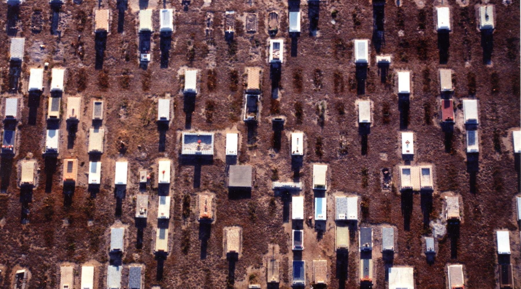 Overhead view of a cemetery. Getty Images.